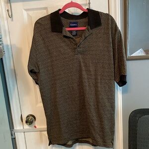 Catalina Black and Brown Polo Shirt with Short Sleeves Size M